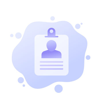 ID card icon, name tag or badge vector design