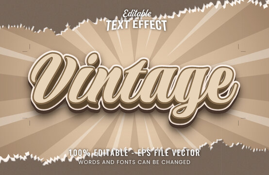 Vintage editable text effect free vector	