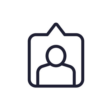tag profile line icon on white
