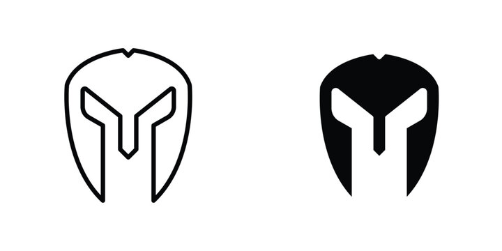 Warrior mask icon graphic design vector symbols. Best for Graphics