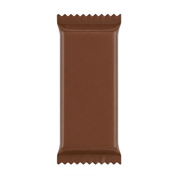 Empty brown chocolate bar wrapper isolated on transparent background transparent background