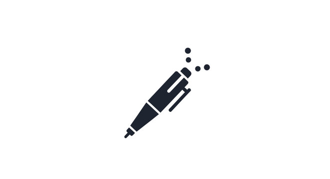 Pen writing on paper surface.