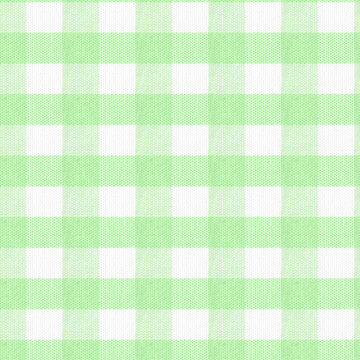 Mantel de tela a cuadros verde p&aacute;lido pastel y blanco para picnic. Tejido de dise&ntilde;o a cuadros grandes.	