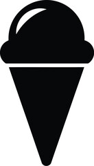 Obraz premium Ice cream cone vector illustration, simple black silhouette of a delicious frozen dessert.