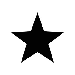 Fototapeta premium A simple black five-pointed star shape on a white background