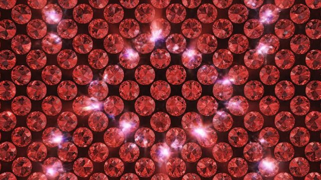 Abstract red gemstone pattern with sparkling light effects