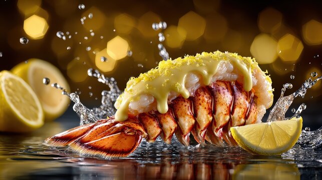 Giant Lobster with Lemons in a Splash of Water