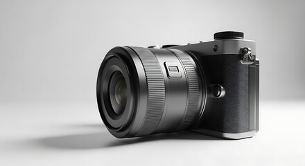 Fototapeta premium Black digital camera with lens.