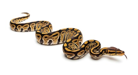Obraz premium Brown and black snake on white.
