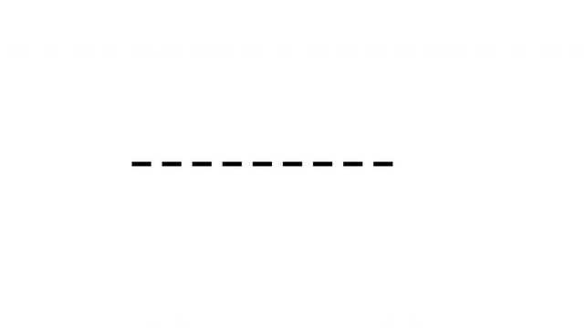 Minimal black dashed line animation extending and retracting horizontally on a clean light background.