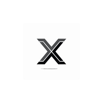 A stylized, modern, abstract letter 'X' logo design with intersecting geometric lines in shades of gray and black.