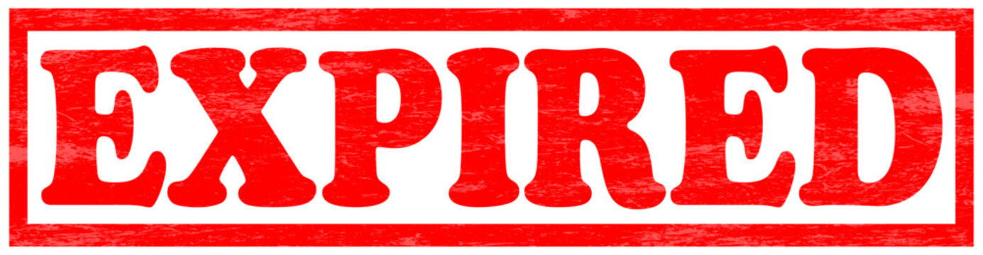 Large red stamp with the word expired