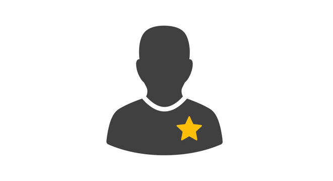 Person Wearing Star Badge Icon.