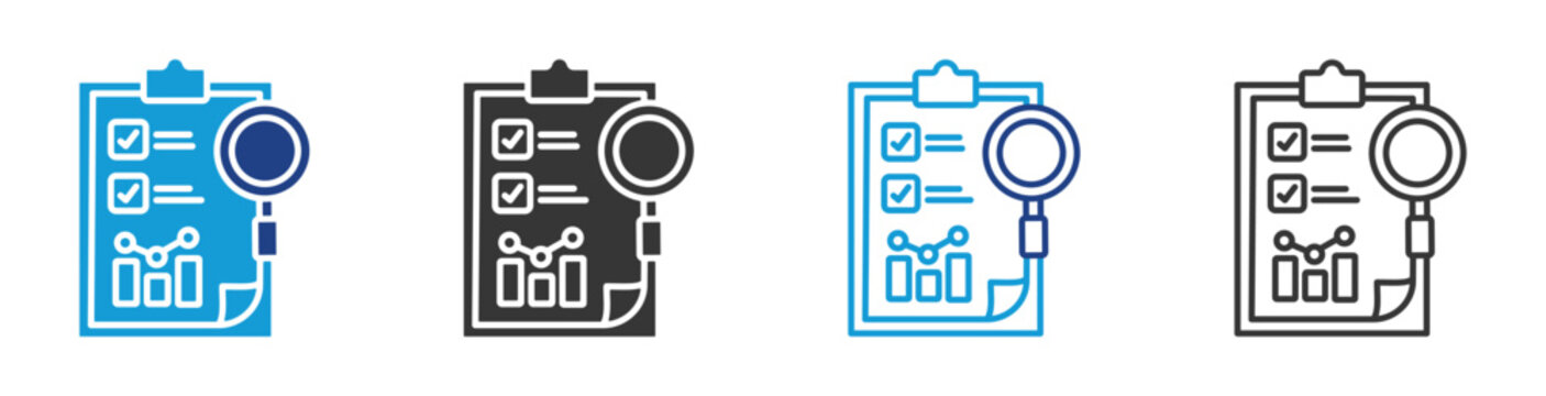 Audit icon set multiple style collection	
