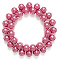 Obraz premium A pink pearl bracelet displayed on a white background
