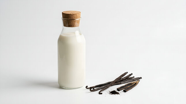 Clean Dairy Product with Vanilla Flavor Concept