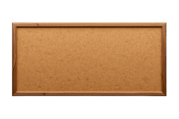 Fototapeta premium Rectangular cork board with a natural wooden frame, isolated on a transparent background, providing a blank space for messages