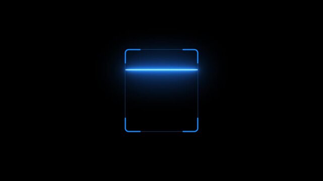 Scanner icon animation isolated scanner neon shine icon animation.fingerprint biometric scanning animation. Biometric scanning. Motion graphics of verified concept