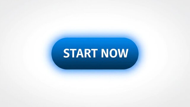 Blue button with text start now against white background