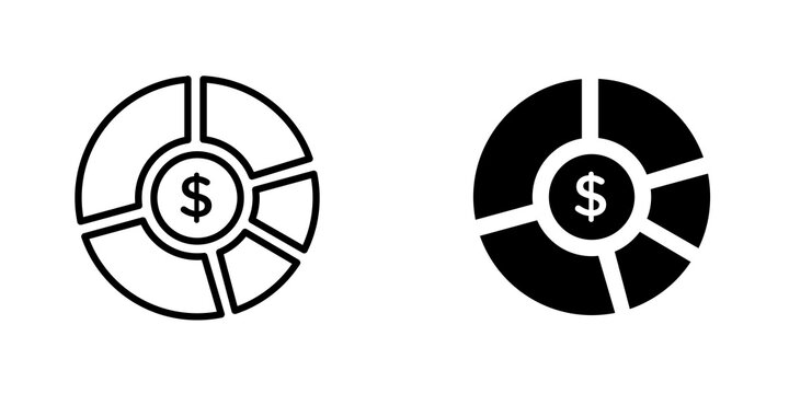 Asset allocation icon on white background, editable stroke svg 10