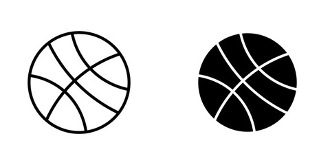 Basketball icon on white background, editable stroke svg 10 © tuli