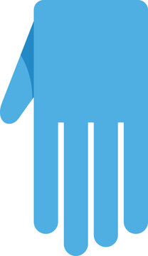 Blue protective medical glove vector icon for hygiene and safety