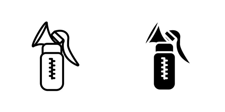 Breast pump icon on white background, editable stroke svg 10