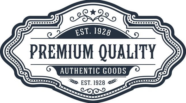 Vintage Premium Quality Authentic Goods Est. 1928 Logo Emblem