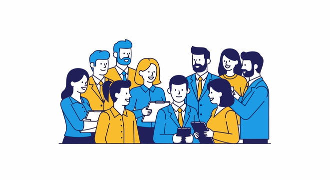 Diverse group of people meeting.