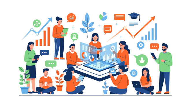 People Learning Technology Skills.