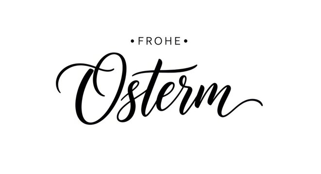 Frohe ostern lettering, calligraphy greeting card design, isolated on white background