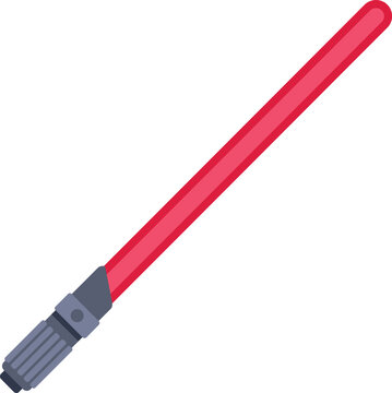 Red energy sword generating a laser beam for sci fi weapons concepts