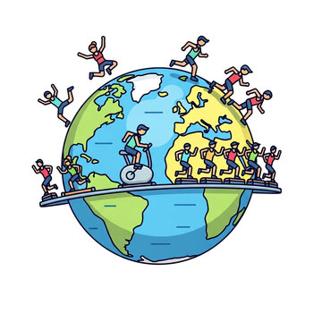 Diverse people engaged in various sports activities around the globe.