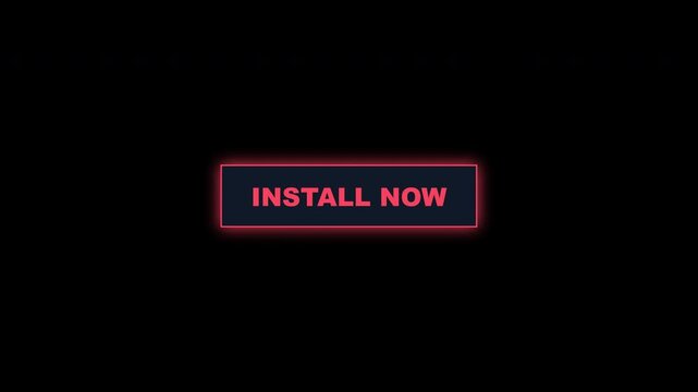 Install Now button animation with neon glow effect