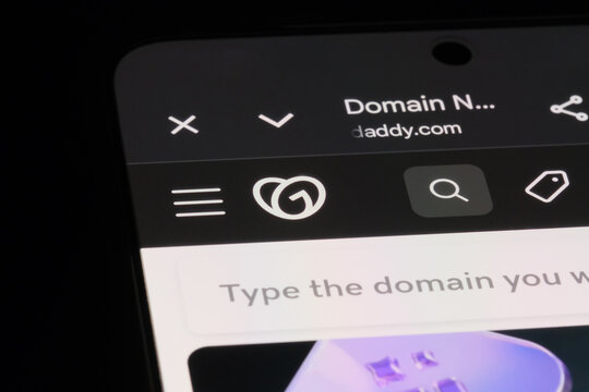 Shanghai,China-April 18th 2026: GoDaddy company brand logo on website