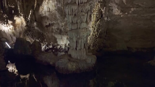 Panoramic View of Stalactites and Stalagmites in Carlsbad Caverns National Park New Mexico