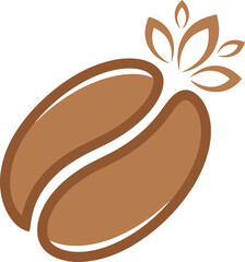 Obraz premium Stylized coffee bean illustration a hand drawn aesthetic for cafes and branding