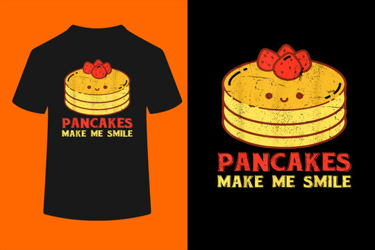 Cute Pancake Maker Breakfast Food Lover Kawaii Pancake T-Shirt

