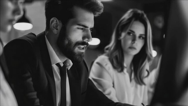 Couple looking at computer screen