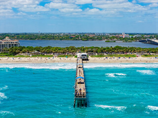 aerial view of pier from sea © Bruce
