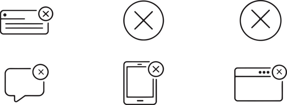 Prohibited icons set no access to documents devices and communication tools