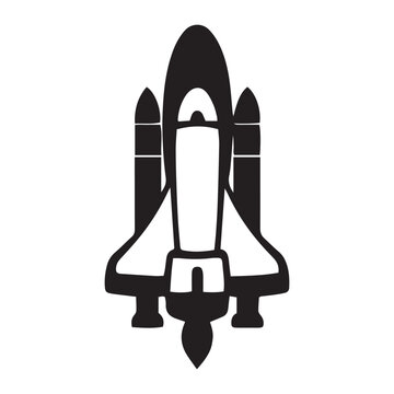 Space Shuttle Silhouette &ndash; Rocket Launch and Space Exploration Icon