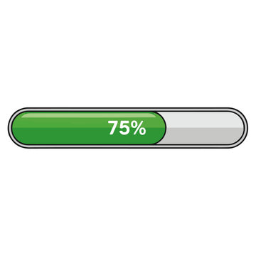 75 Percent Progress Bar Flat Vector Design Template