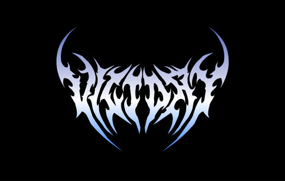 Victory typography vector in a striking and stiff touch dark metal style lettering. for t-shirt print apparel, sticker, poster, logo and mor