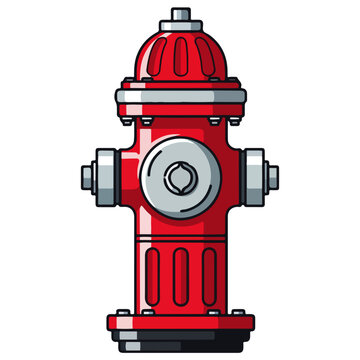 red fire hydrant cartoon flat vector illustration