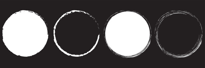 Set of grunge circles colorful shapes. Vector grunge round shape. Round brush painted circle brush stamps. Brush Circle Fill, Bold Ink Round Abstract Shape Design Element. Abstract round grunge paint © Hike Studio 2