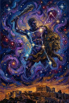 Hercules Constellation Nemean Lion Acropolis Athens Mythology