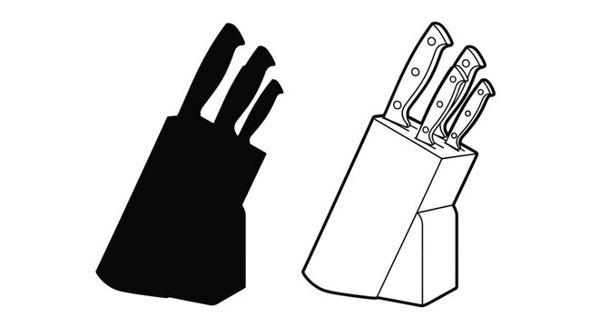 Two knife blocks one a striking black silhouette