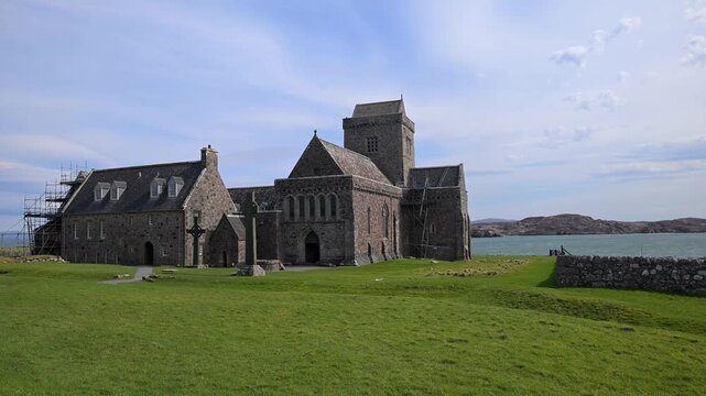 Iona Abbey and the Sound of Mull.