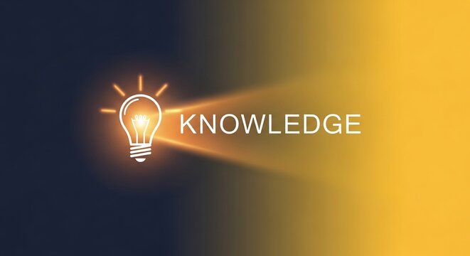 Illuminated Light Bulb Symbolizing Knowledge and Bright Ideas.